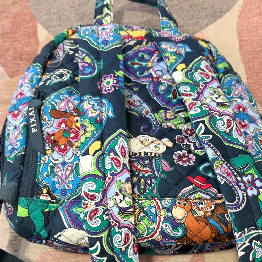 Vera Bradley Navy Multicolor Paisley Disney Toy Story Print Quilted Backpack